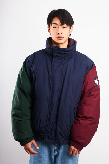 1990 Vintage Tommy Hilfiger Colorblock Reversible Down Puffer Jacket (L/XL)