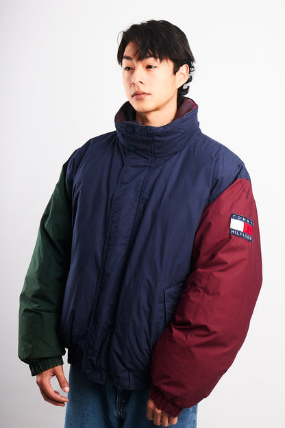 1990 Vintage Tommy Hilfiger Colorblock Reversible Down Puffer Jacket (L/XL)