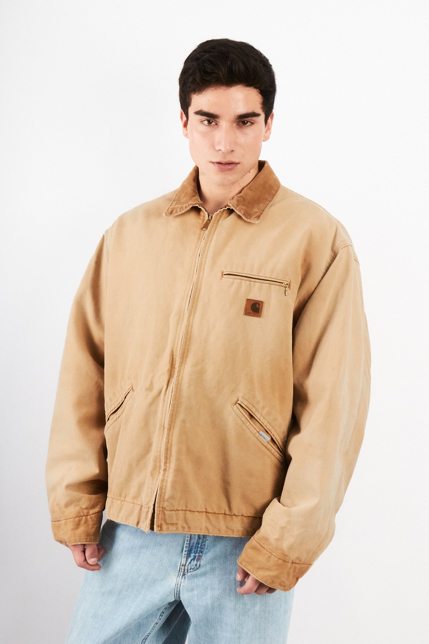 1990's Vintage Carhartt Light Brown Detroit Jacket (L/XL)
