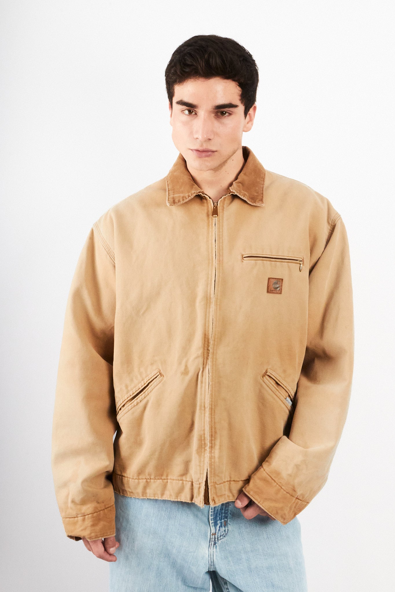 1990's Vintage Carhartt Light Brown Detroit Jacket (L/XL)