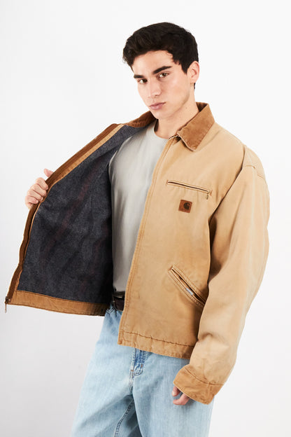 1990's Vintage Carhartt Light Brown Detroit Jacket (L/XL)