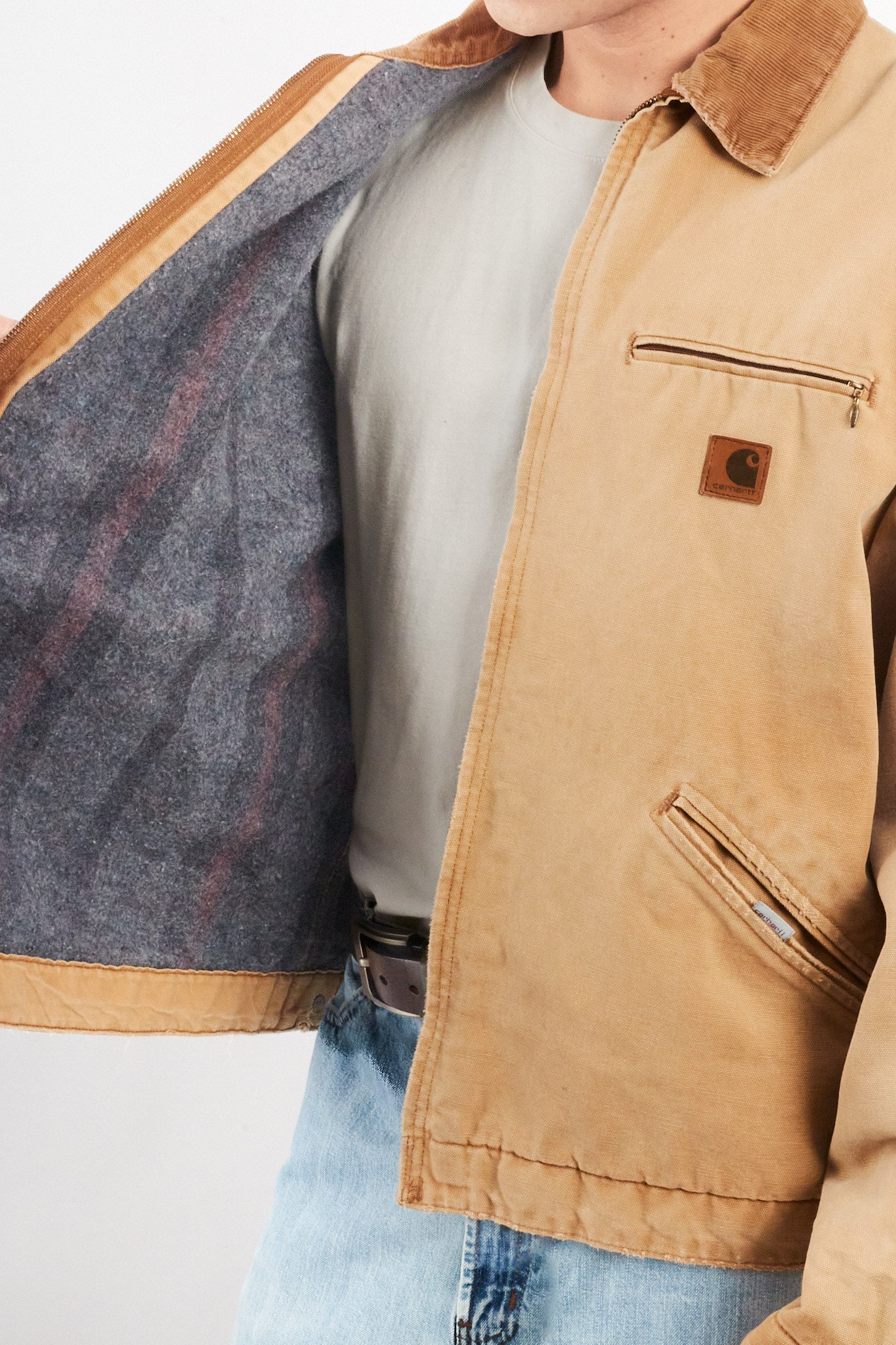 1990's Vintage Carhartt Light Brown Detroit Jacket (L/XL)