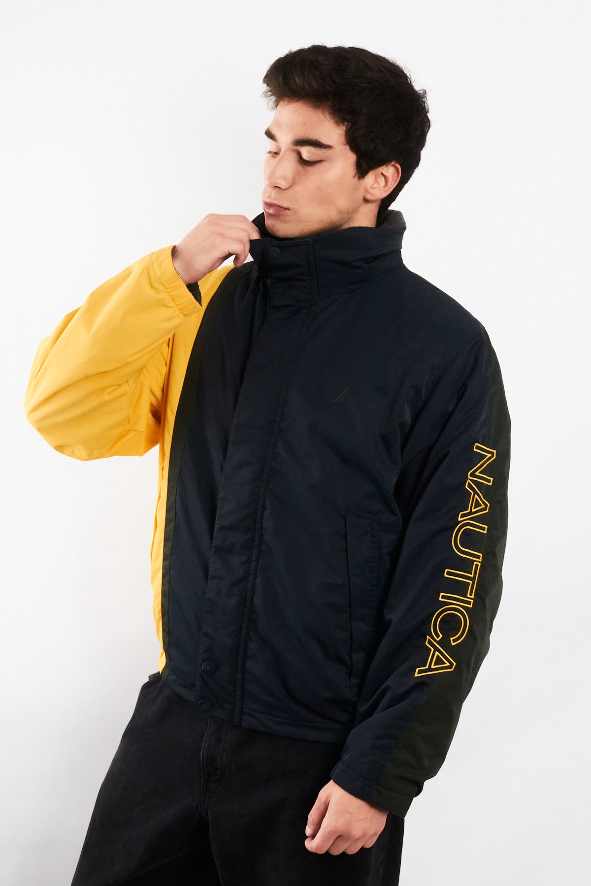1990 Vintage Nautica Reversible Impermeable Colorblock/Polar Jacket (M)