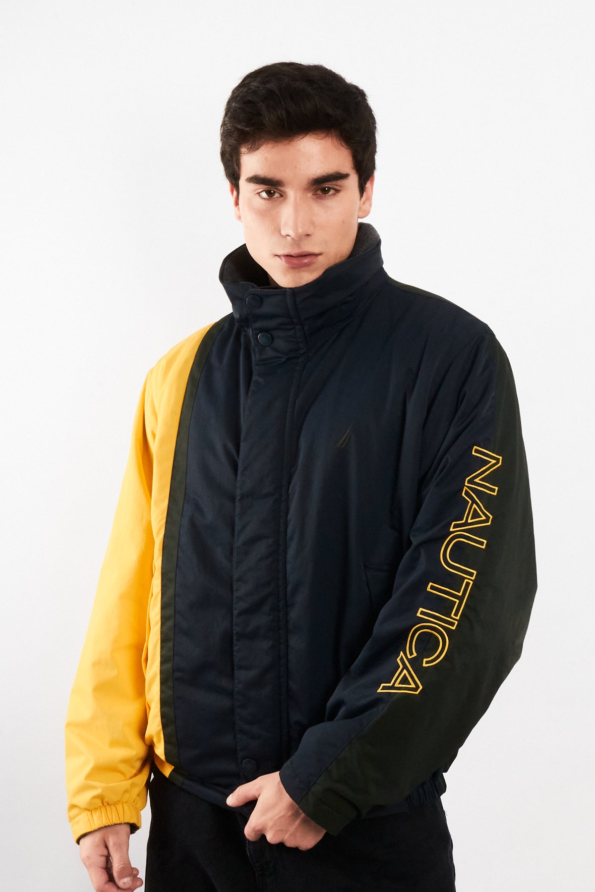 1990 Vintage Nautica Reversible Impermeable Colorblock/Polar Jacket (M)