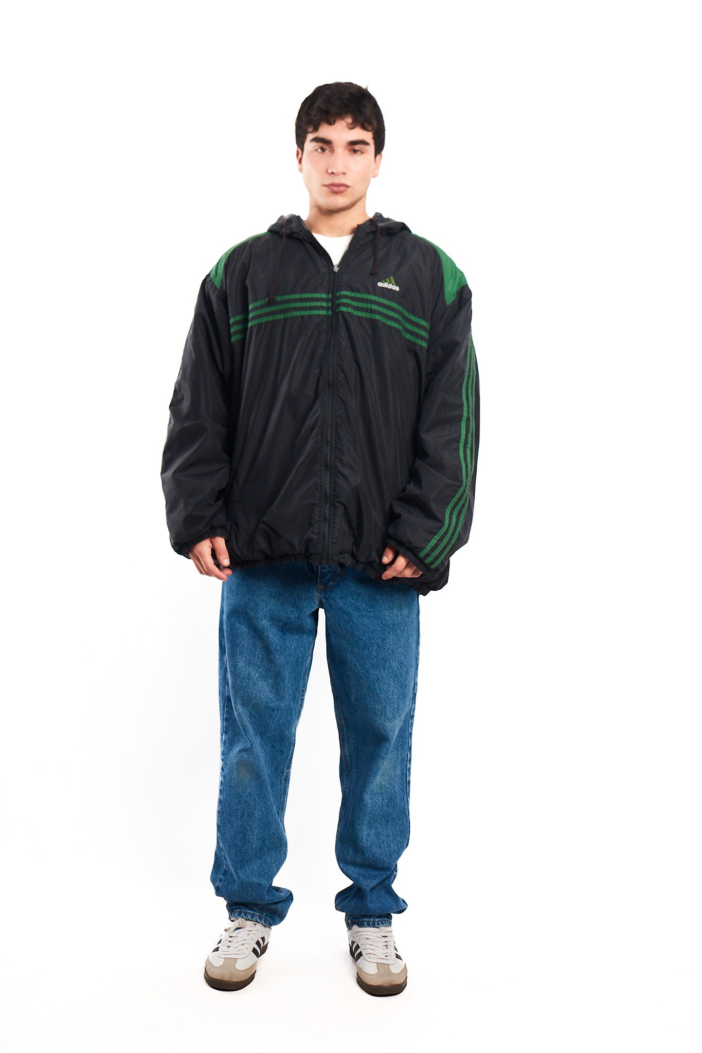 1990 Adidas Vintage Reversible Windbreaker/ Big Logo Jacket (XL/XXL)