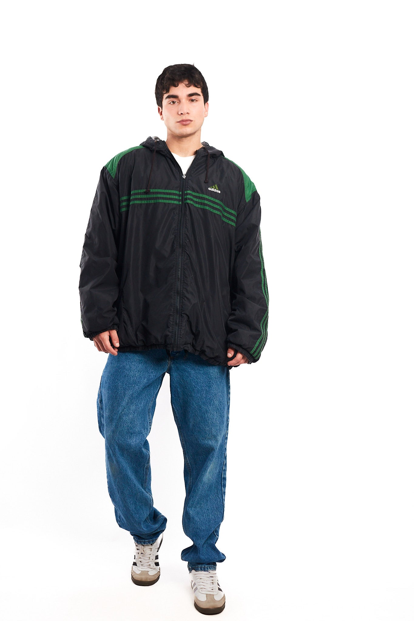 1990 Adidas Vintage Reversible Windbreaker/ Big Logo Jacket (XL/XXL)