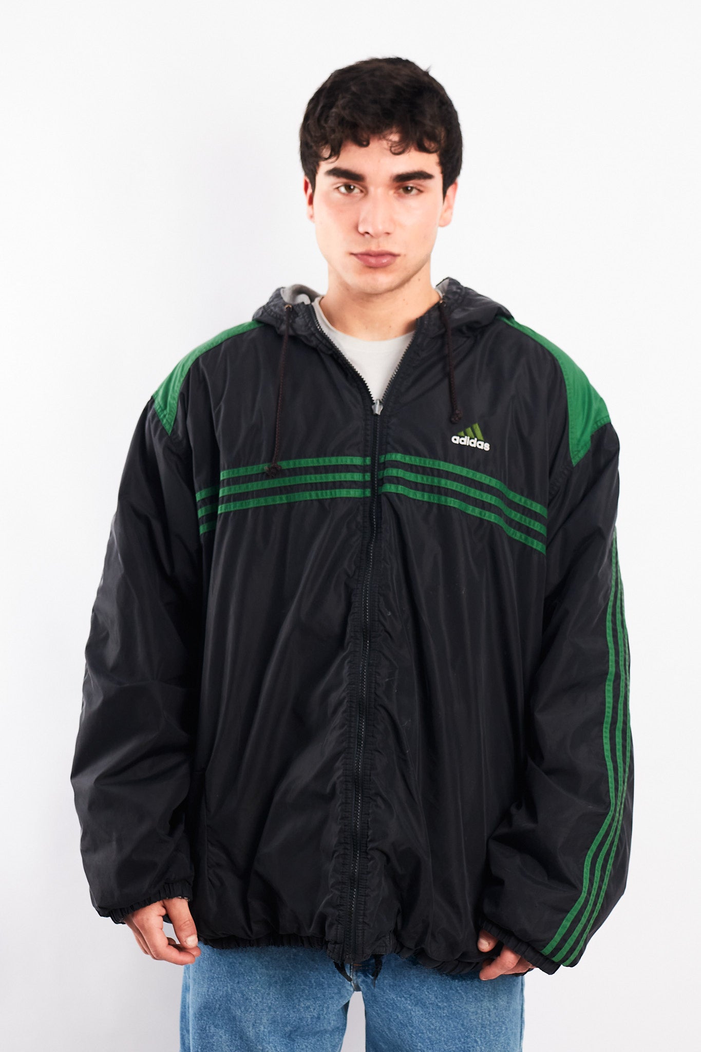 1990 Adidas Vintage Reversible Windbreaker/ Big Logo Jacket (XL/XXL)