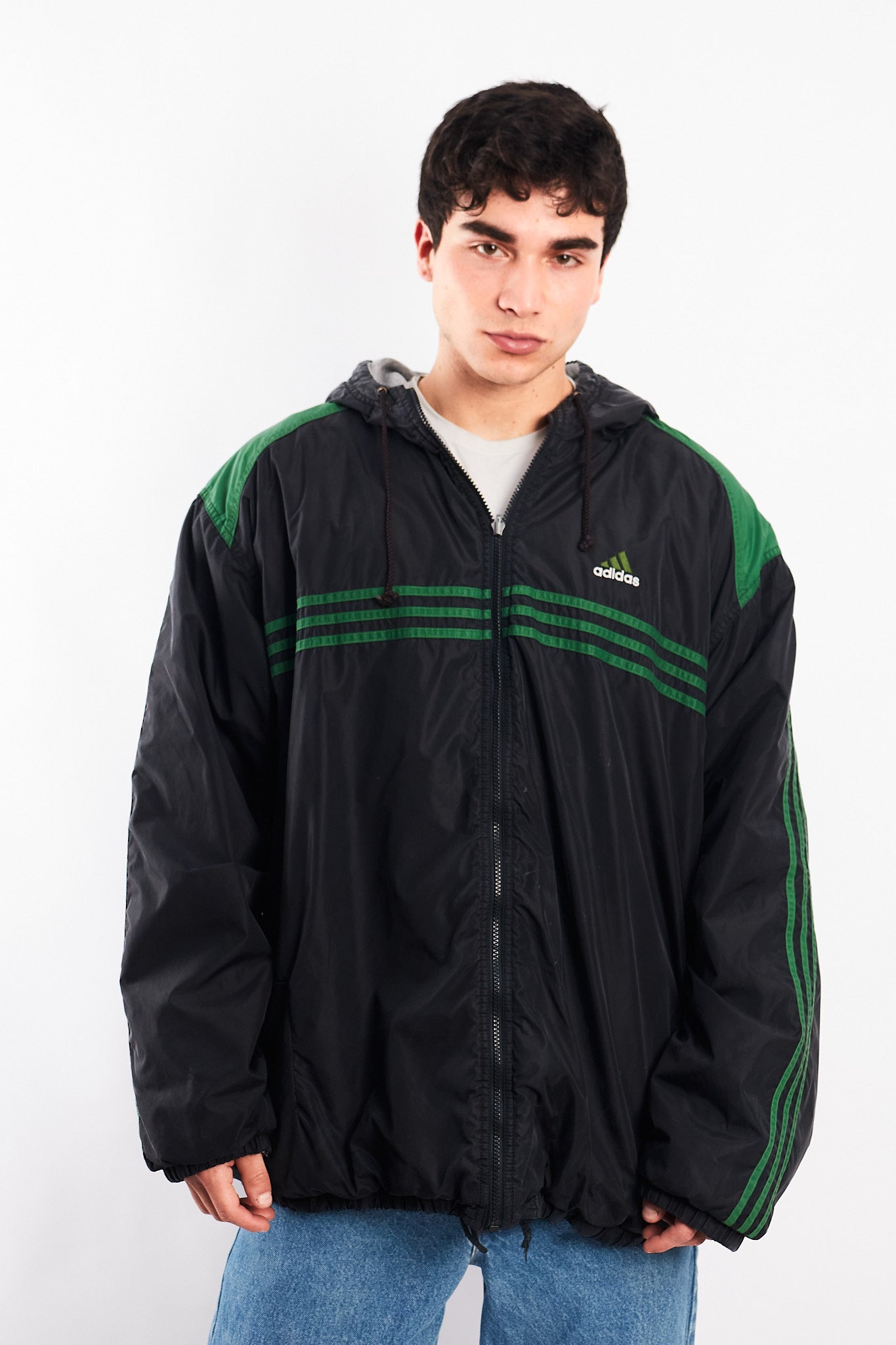 1990 Adidas Vintage Reversible Windbreaker/ Big Logo Jacket (XL/XXL)