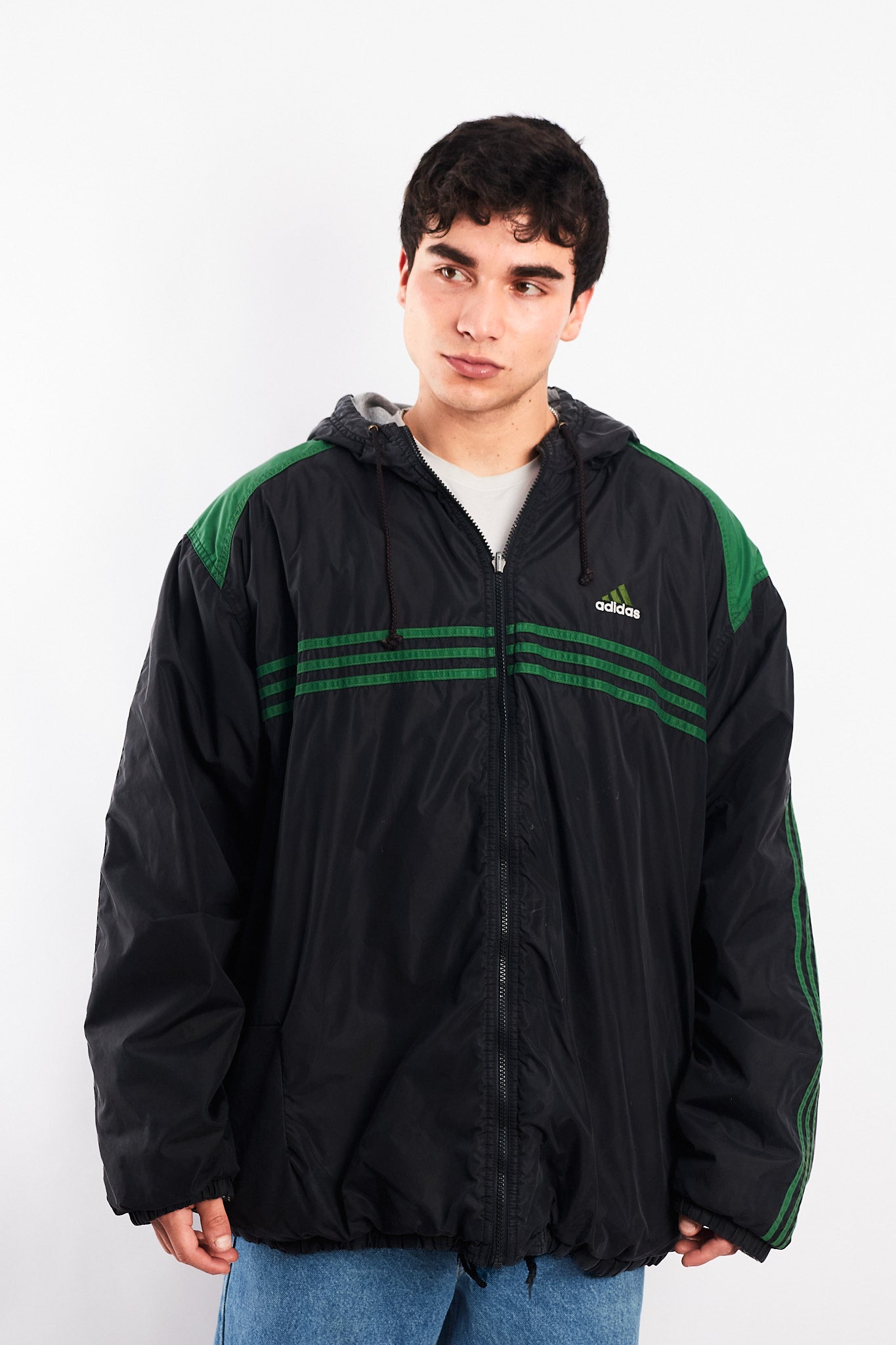 1990 Adidas Vintage Reversible Windbreaker/ Big Logo Jacket (XL/XXL)