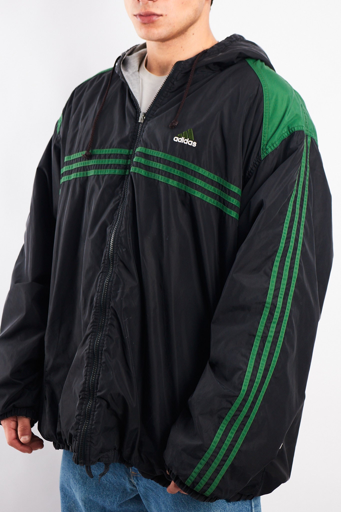 1990 Adidas Vintage Reversible Windbreaker/ Big Logo Jacket (XL/XXL)