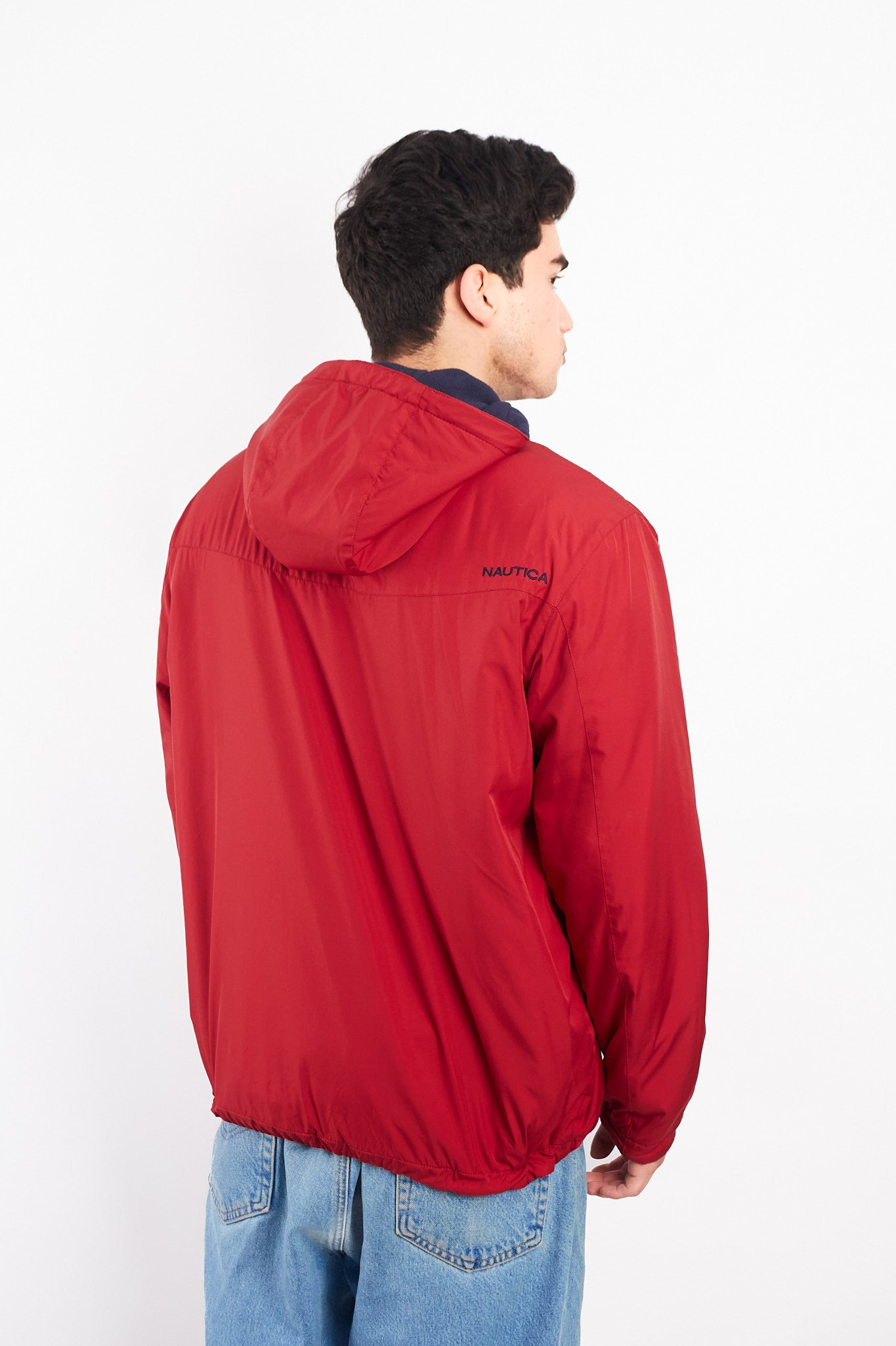 2000 Vintage Nautica Reversible Sherpa/Windbreaker Jacket (M/L)