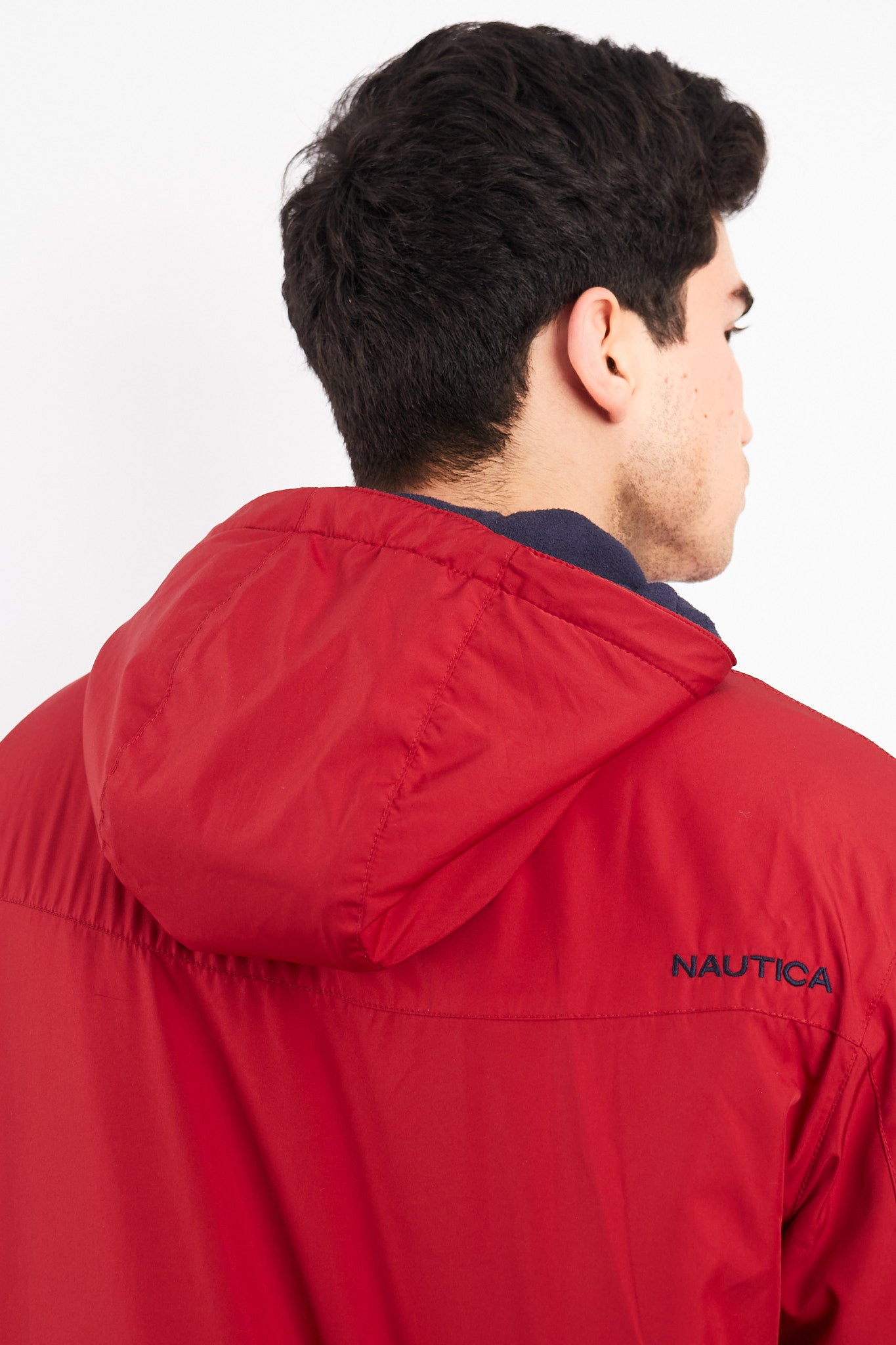 2000 Vintage Nautica Reversible Sherpa/Windbreaker Jacket (M/L)