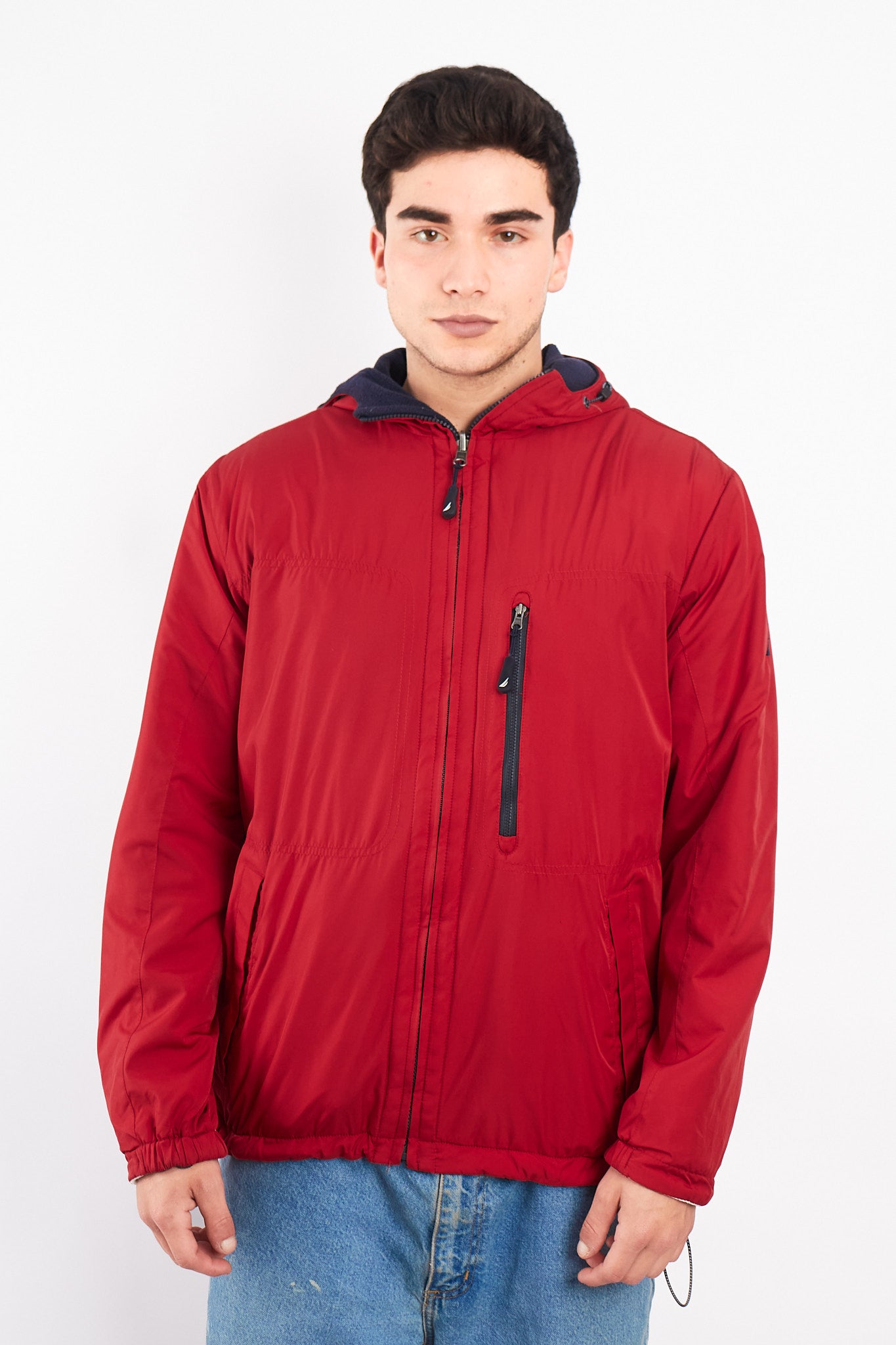 2000 Vintage Nautica Reversible Sherpa/Windbreaker Jacket (M/L)