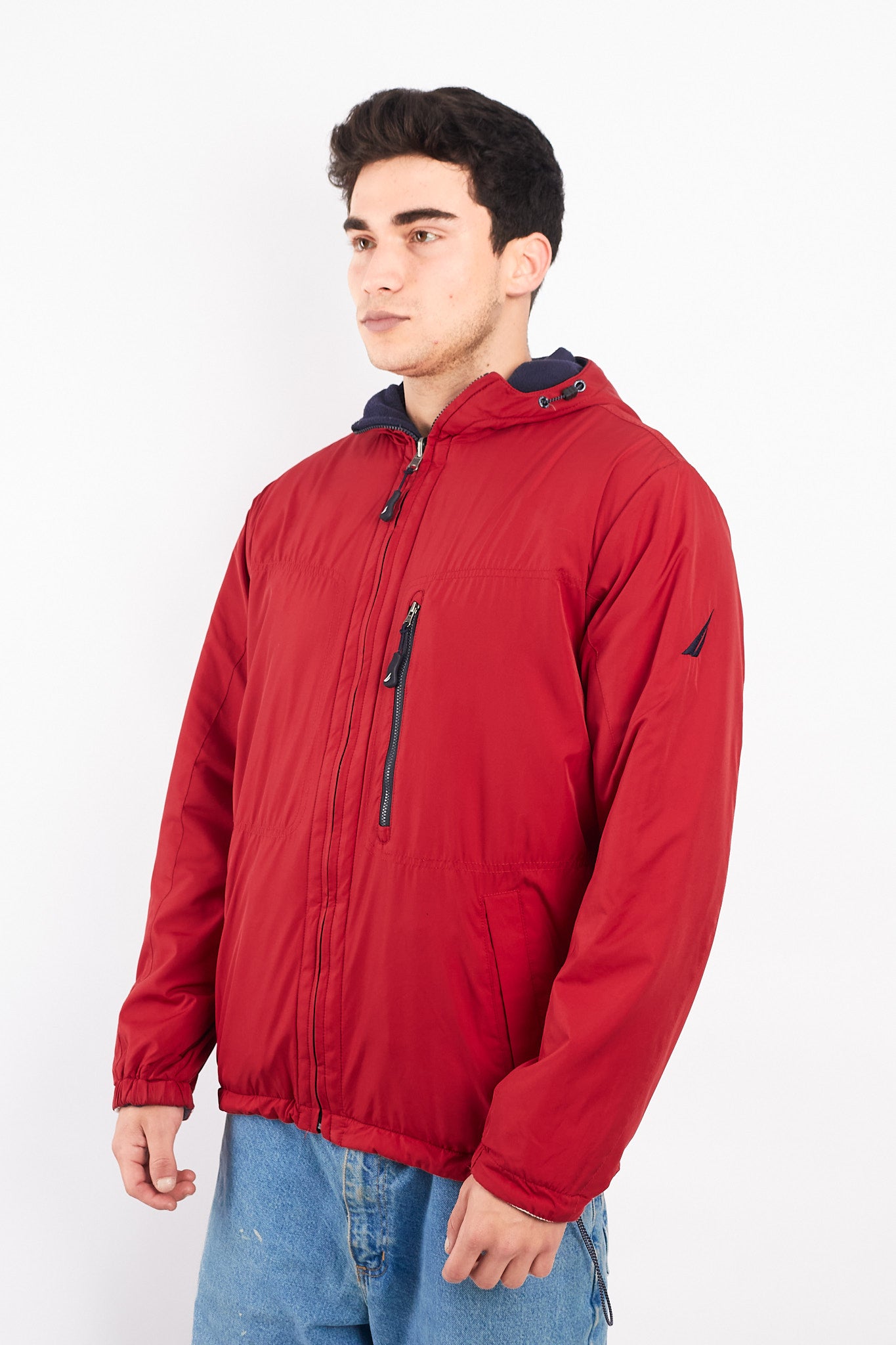 2000 Vintage Nautica Reversible Sherpa/Windbreaker Jacket (M/L)