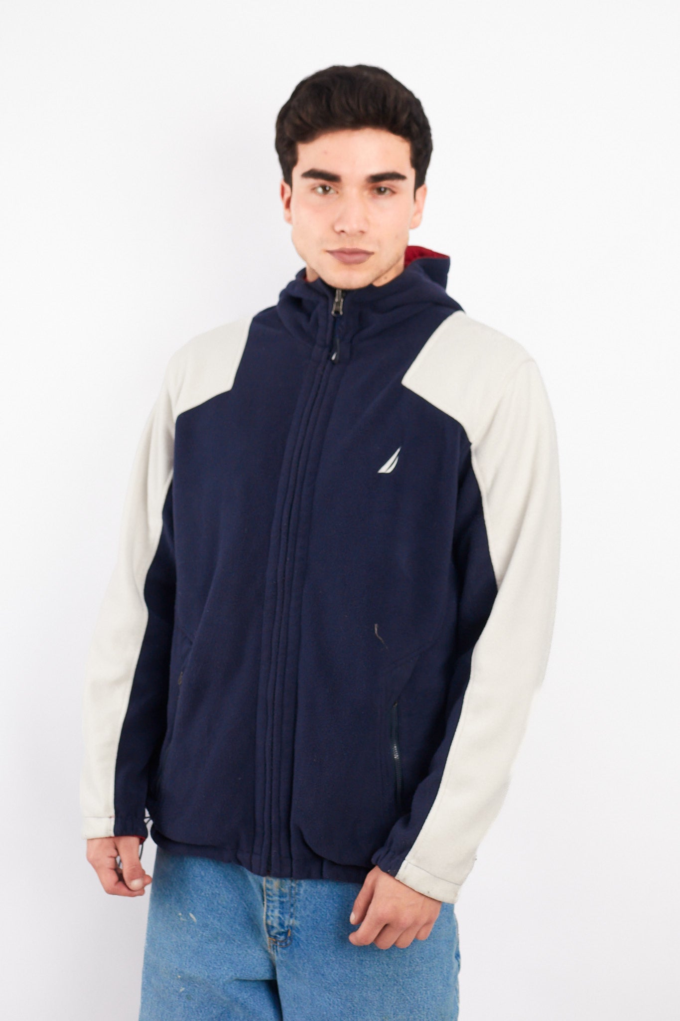 2000 Vintage Nautica Reversible Sherpa/Windbreaker Jacket (M/L)