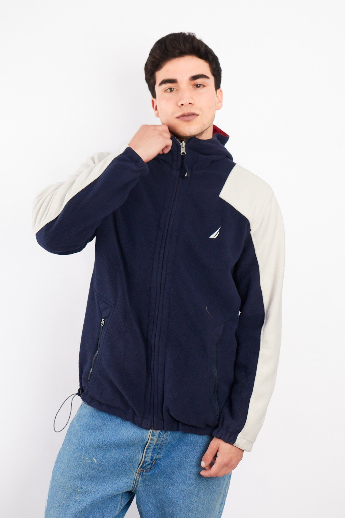 2000 Vintage Nautica Reversible Sherpa/Windbreaker Jacket (M/L)