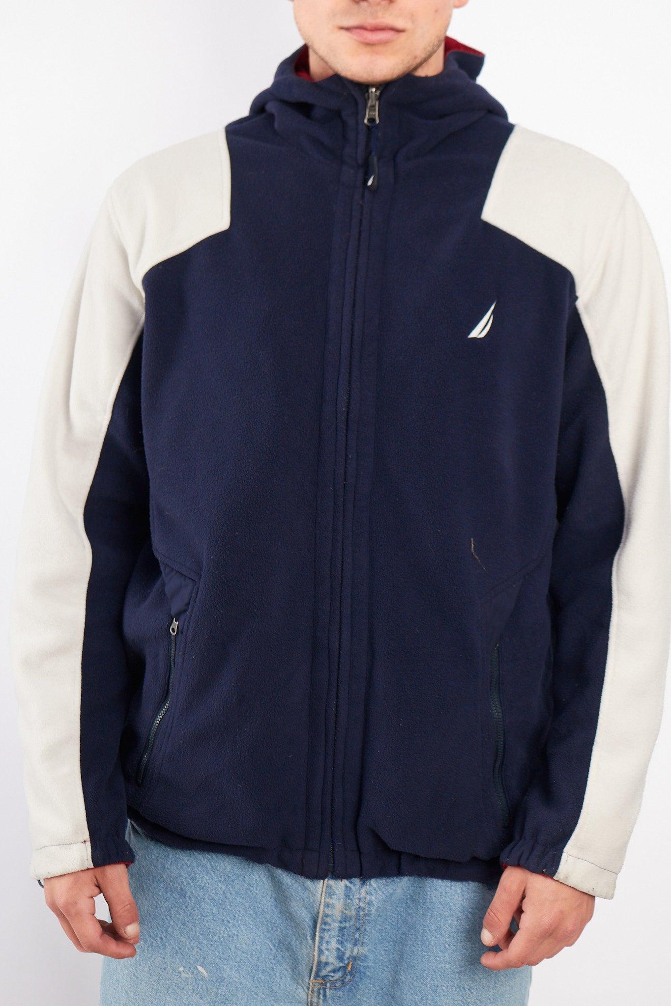 2000 Vintage Nautica Reversible Sherpa/Windbreaker Jacket (M/L)