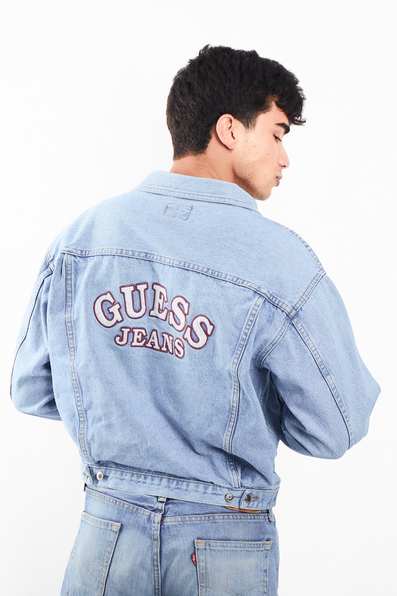 1990 Vintage Guess Jeans Big Logo Denim Jacket (M)