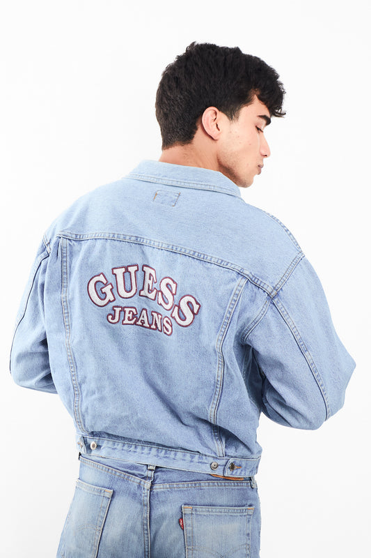 1990 Vintage Guess Jeans Big Logo Denim Jacket (M)