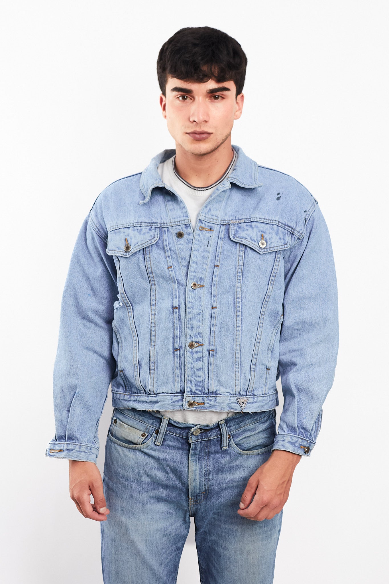 1990 Vintage Guess Jeans Big Logo Denim Jacket (M)