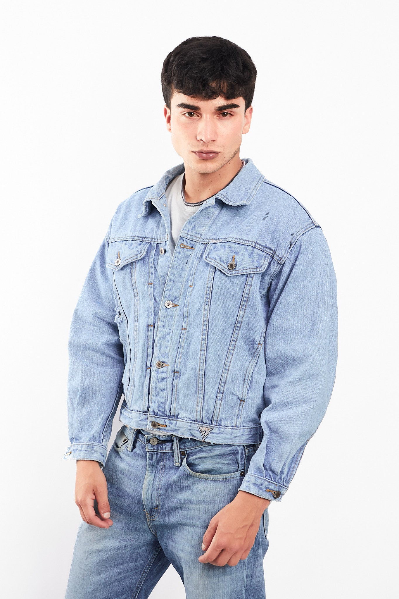 1990 Vintage Guess Jeans Big Logo Denim Jacket (M)