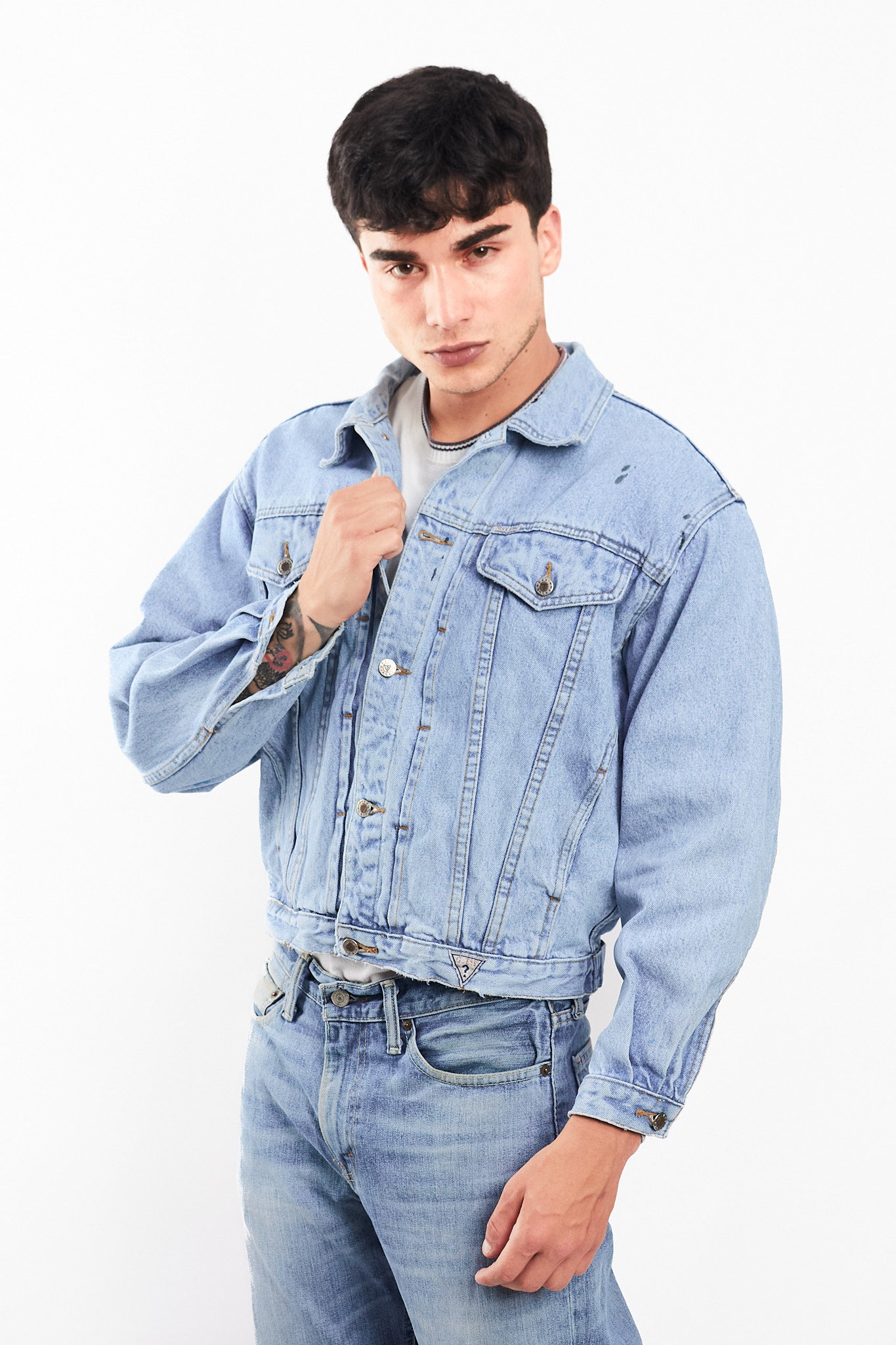 1990 Vintage Guess Jeans Big Logo Denim Jacket (M)