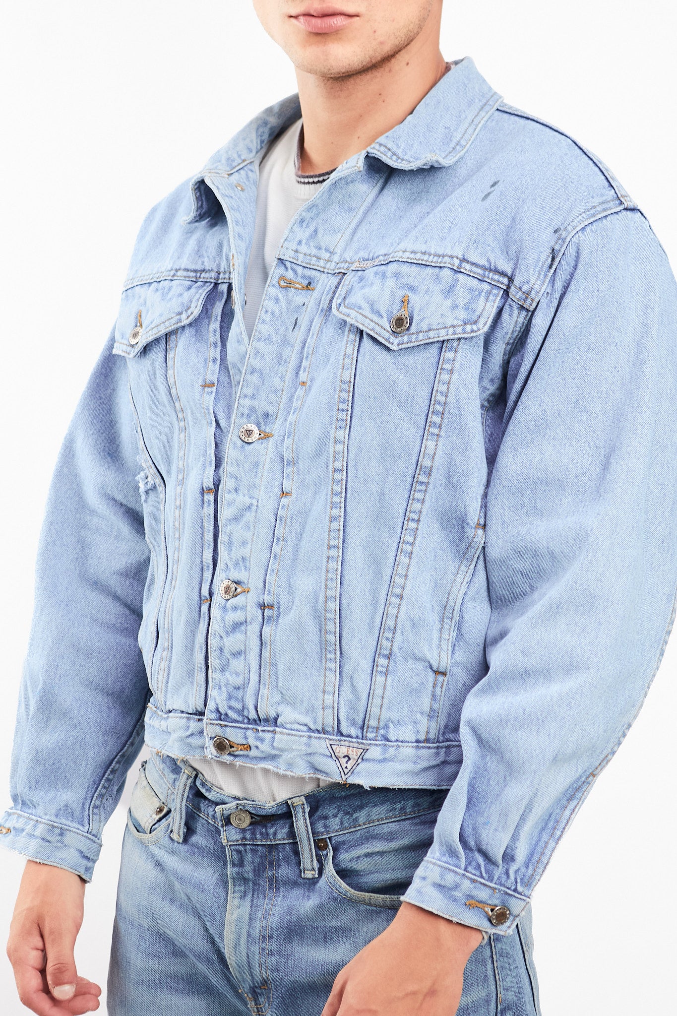 1990 Vintage Guess Jeans Big Logo Denim Jacket (M)