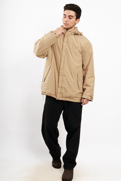 2000 Vintage Yve Saint Laurent Khakhi Hooded Jacket (L/XL)
