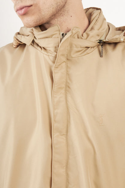 2000 Vintage Yve Saint Laurent Khakhi Hooded Jacket (L/XL)