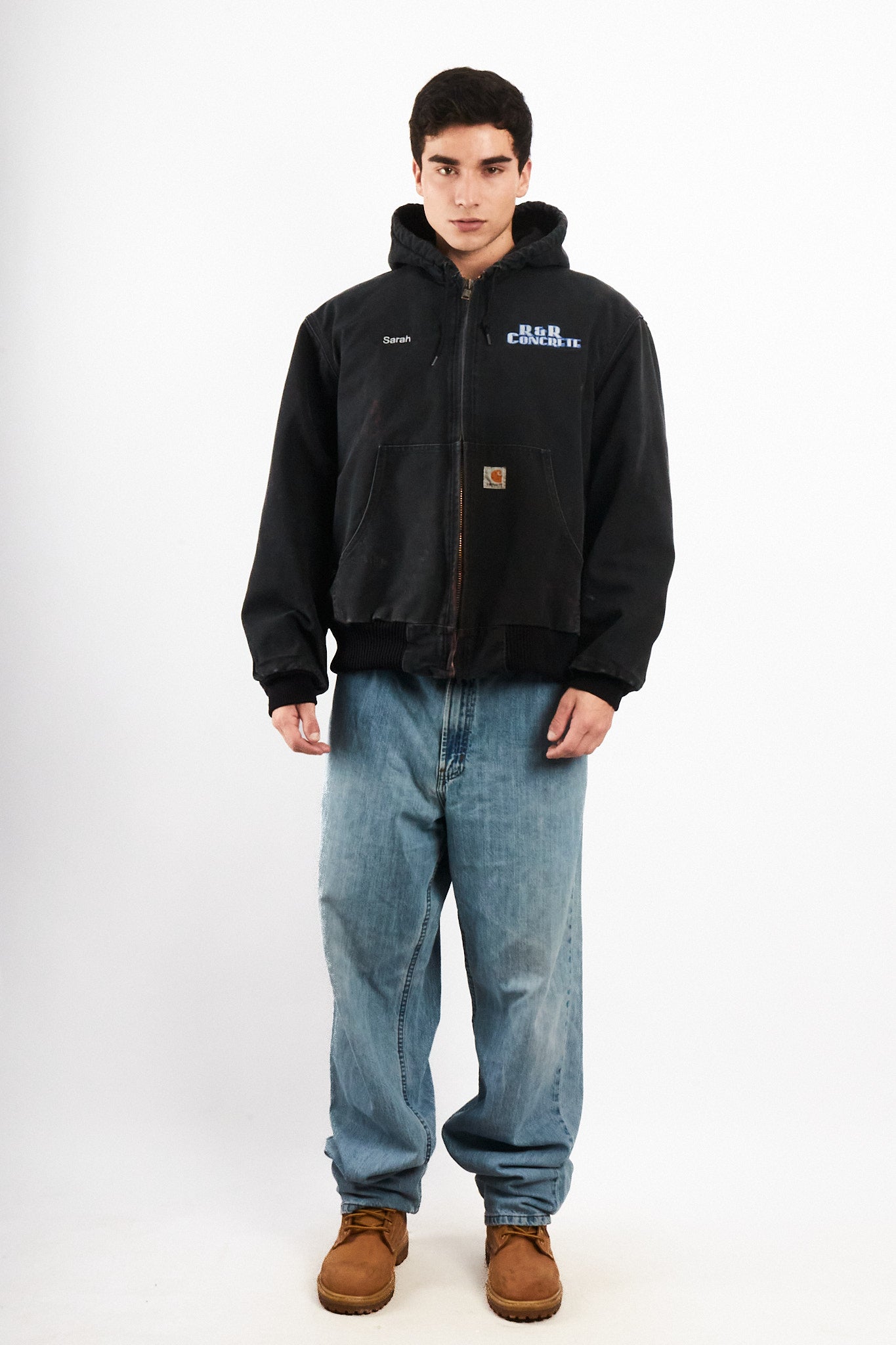 2000 Vintage Carhartt J140 Faded Black Duck Active Jacket (L/XL)