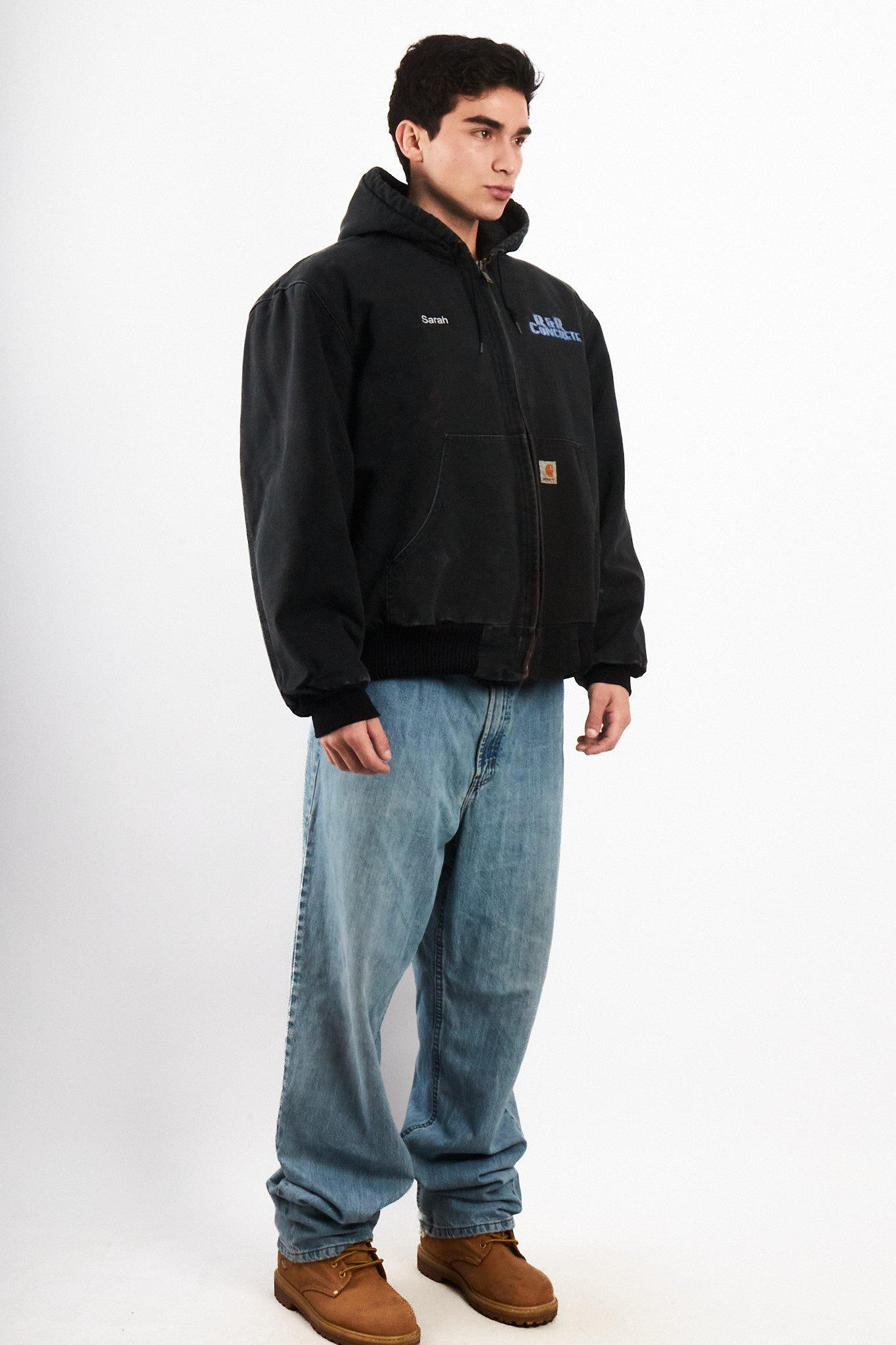 2000 Vintage Carhartt J140 Faded Black Duck Active Jacket (L/XL)