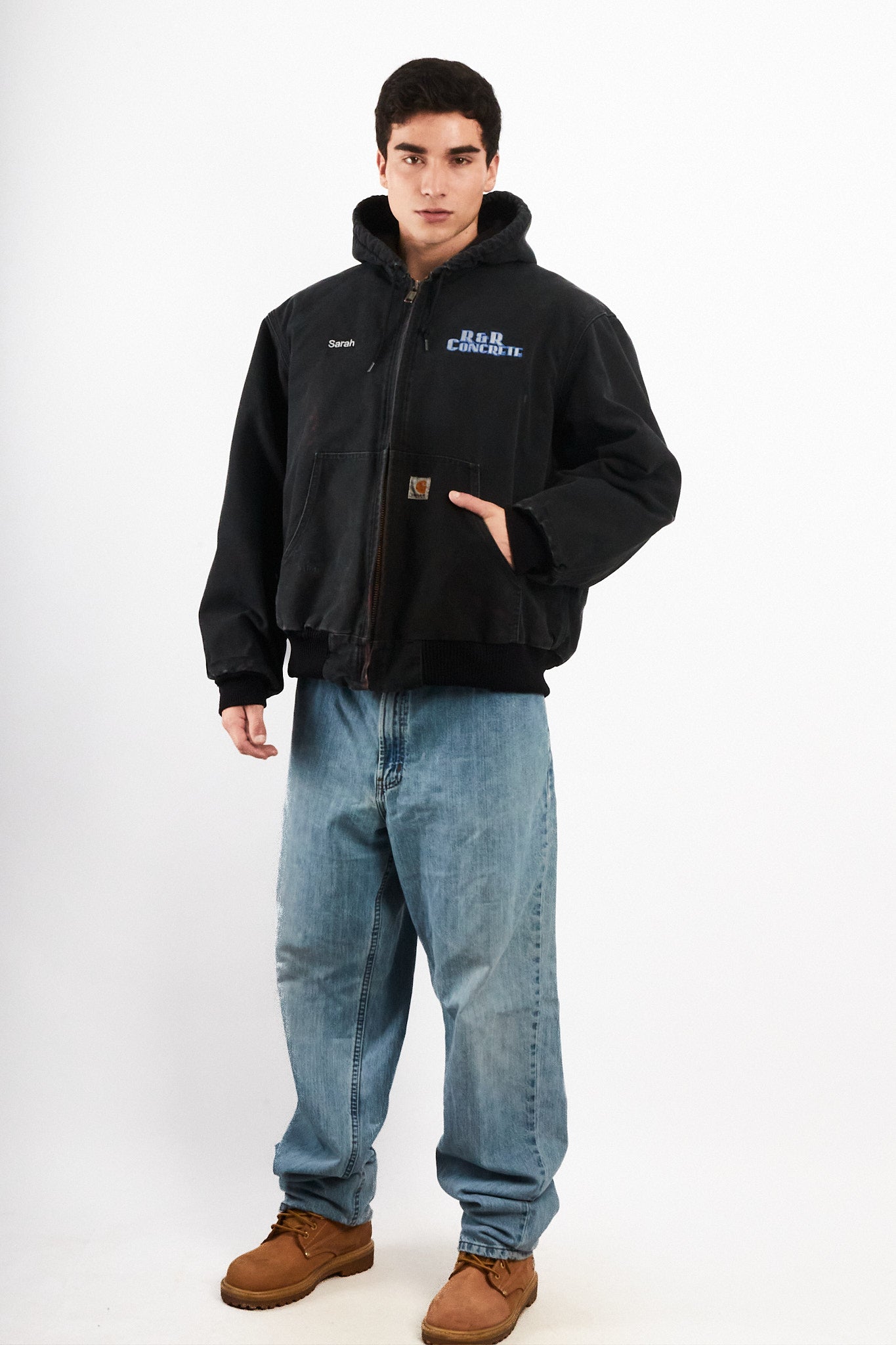 2000 Vintage Carhartt J140 Faded Black Duck Active Jacket (L/XL)