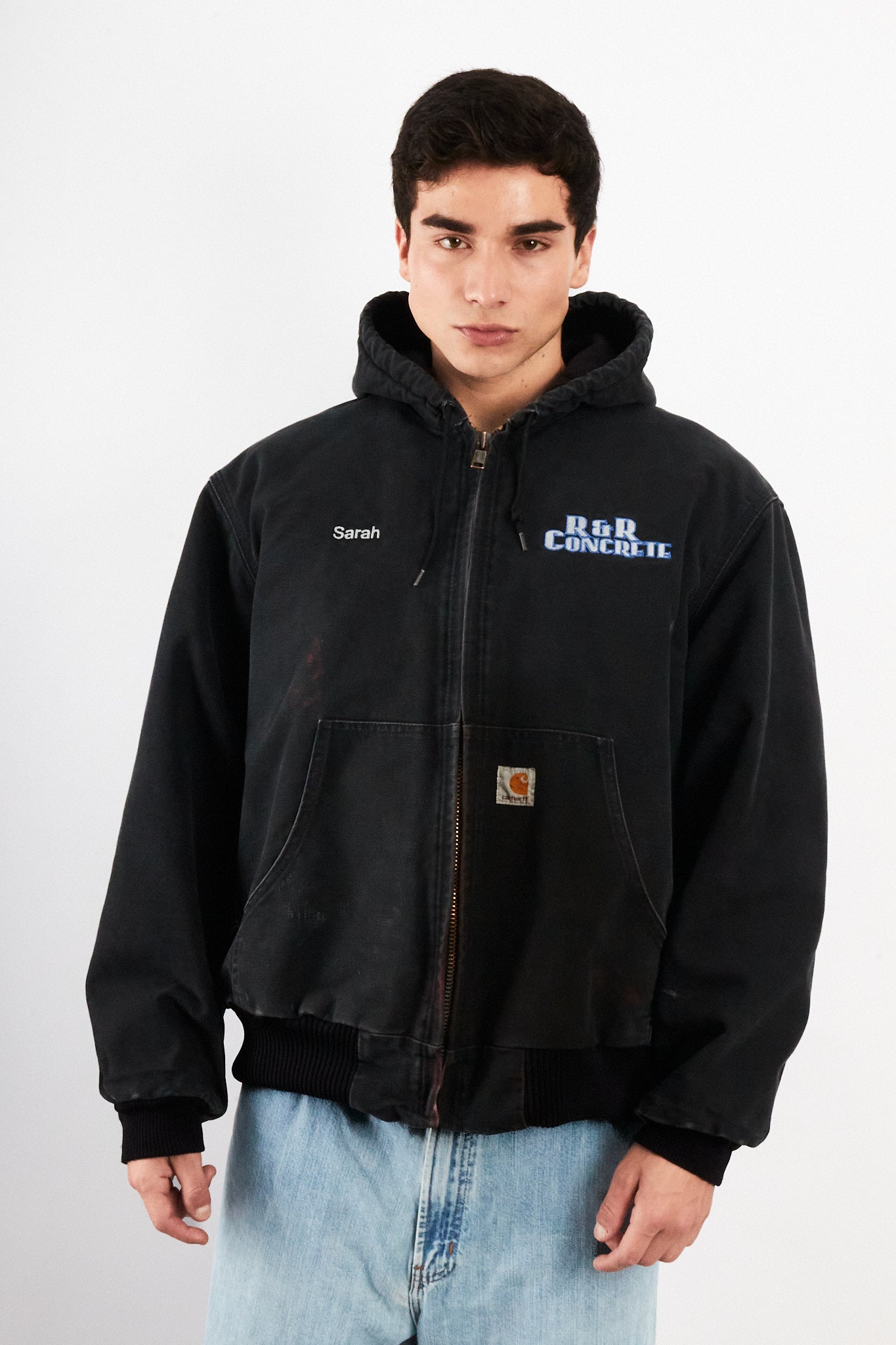 2000 Vintage Carhartt J140 Faded Black Duck Active Jacket (L/XL)