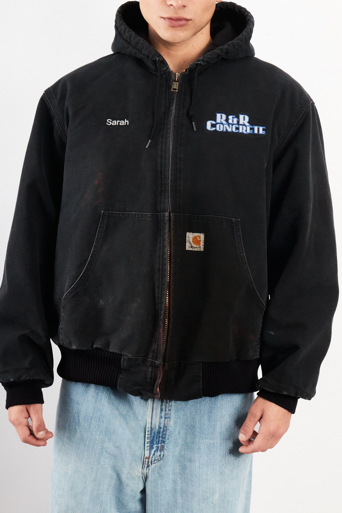 2000 Vintage Carhartt J140 Faded Black Duck Active Jacket (L/XL)