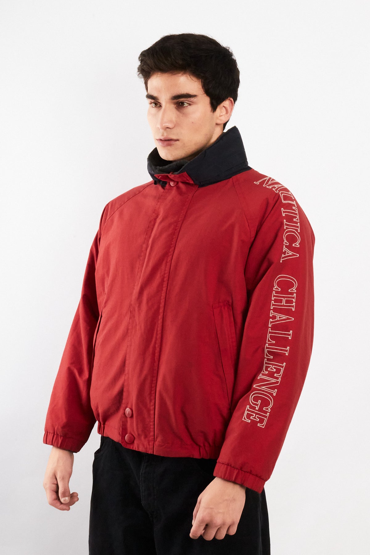 1990 Vintage Nautica Challenge J-Clas Reversible Spellout/ Polar Jacket (M)