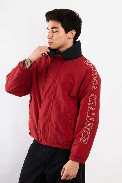 1990 Vintage Nautica Challenge J-Clas Reversible Spellout/ Polar Jacket (M)