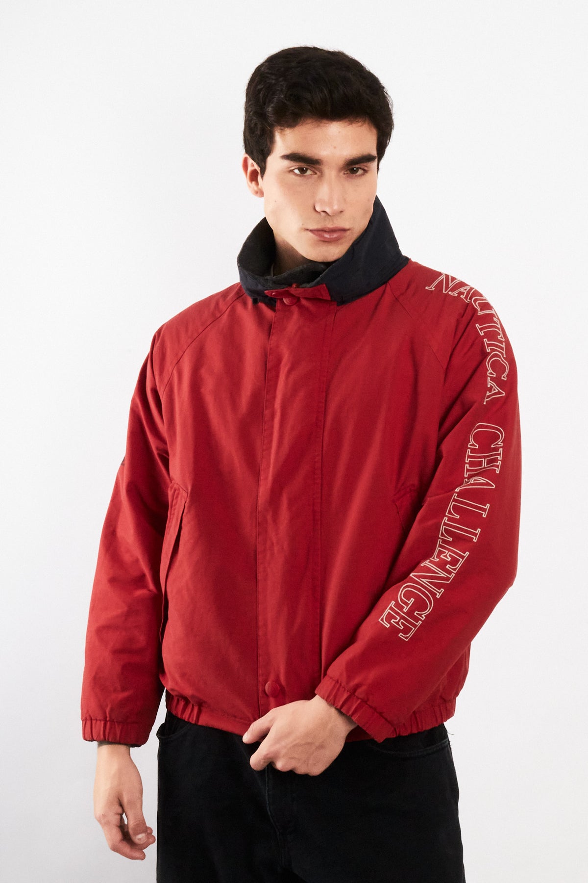 1990 Vintage Nautica Challenge J-Clas Reversible Spellout/ Polar Jacket (M)