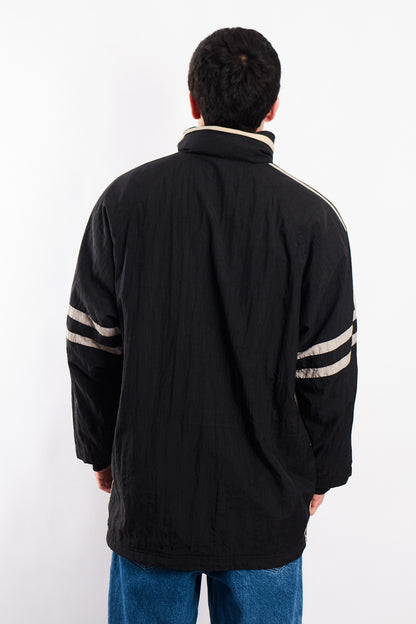 1990 Vintage Adidas Black Three Stripes Jacket (M)