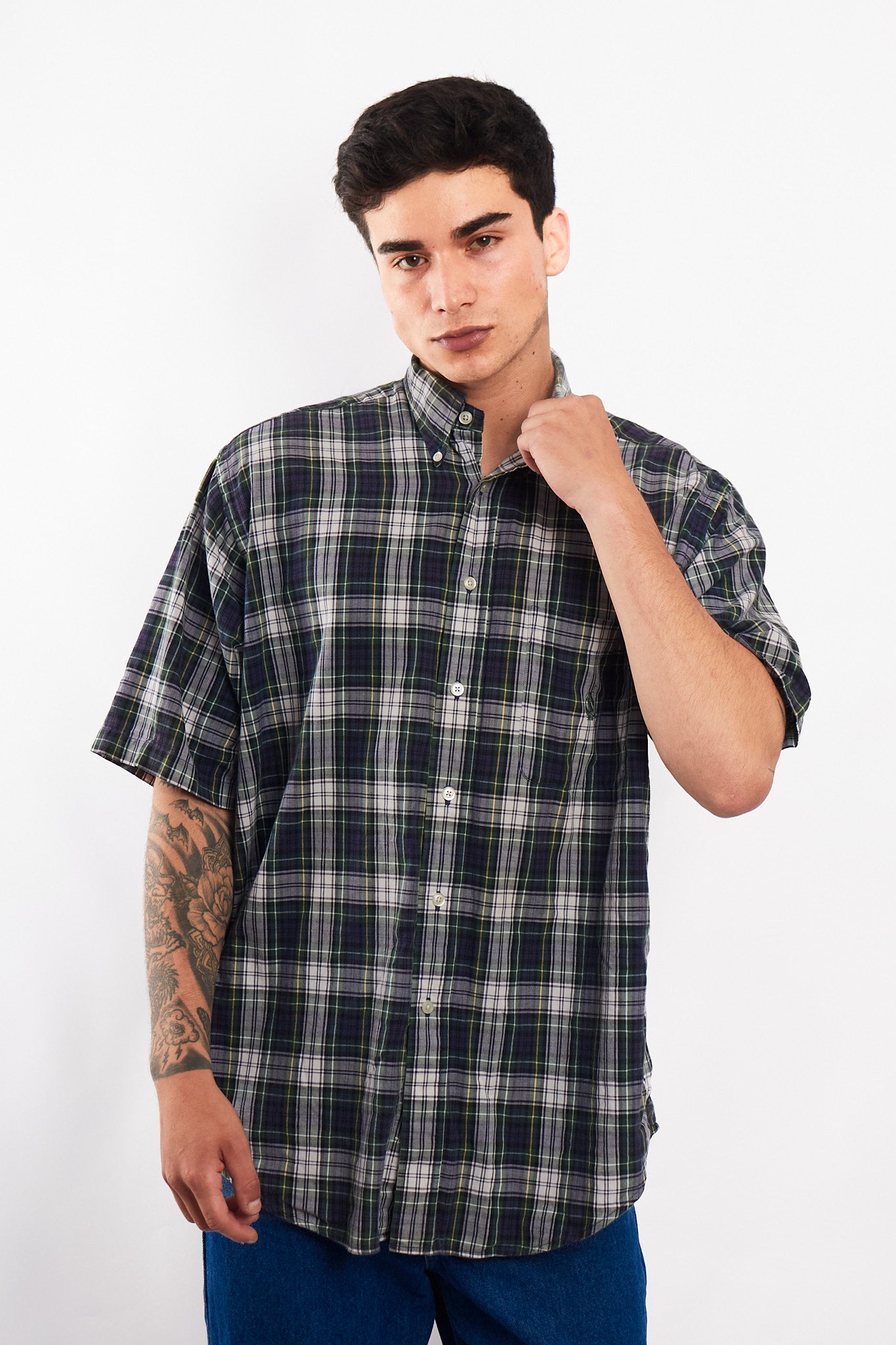 2000 Nautica Plaid Shirt(M/L)