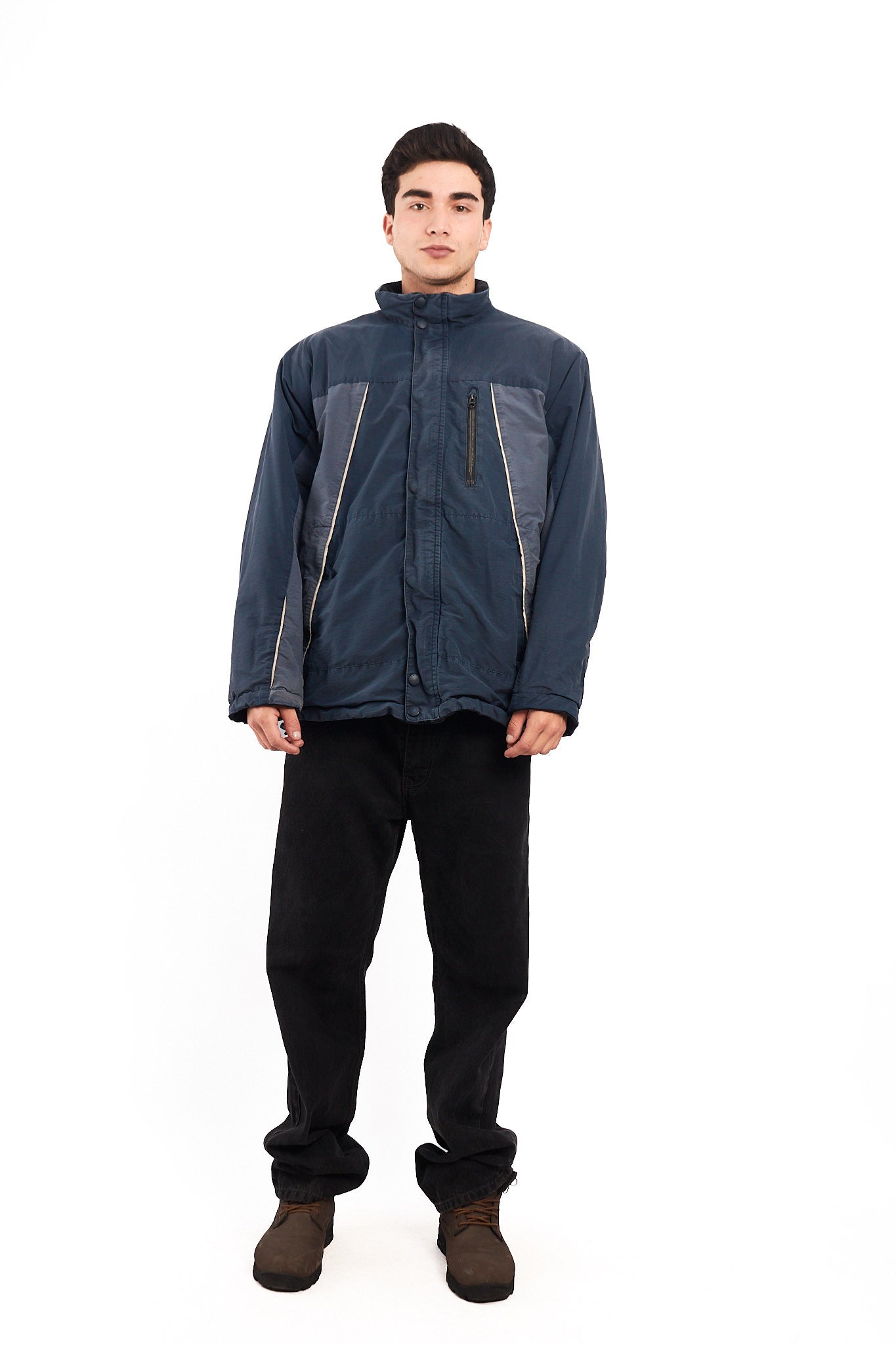 2000 Vintage Nautica Reversible Sherpa/Windbreaker Jacket (L/XL)