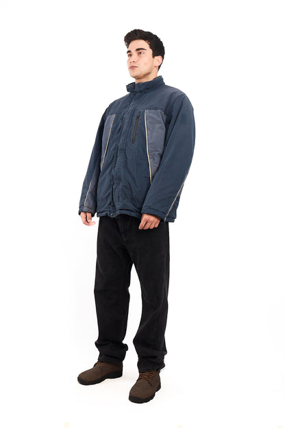 2000 Vintage Nautica Reversible Sherpa/Windbreaker Jacket (L/XL)