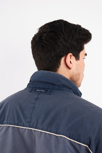 2000 Vintage Nautica Reversible Sherpa/Windbreaker Jacket (L/XL)