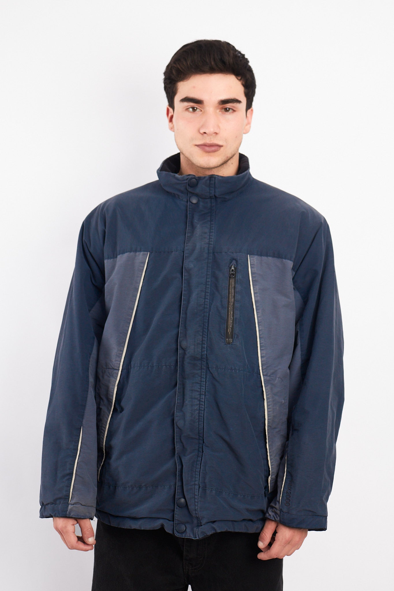 2000 Vintage Nautica Reversible Sherpa/Windbreaker Jacket (L/XL)