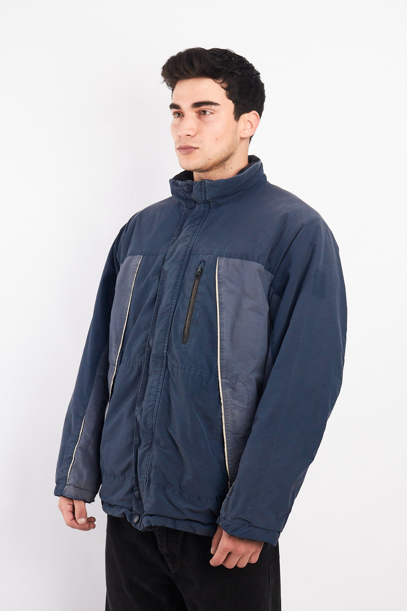 2000 Vintage Nautica Reversible Sherpa/Windbreaker Jacket (L/XL)