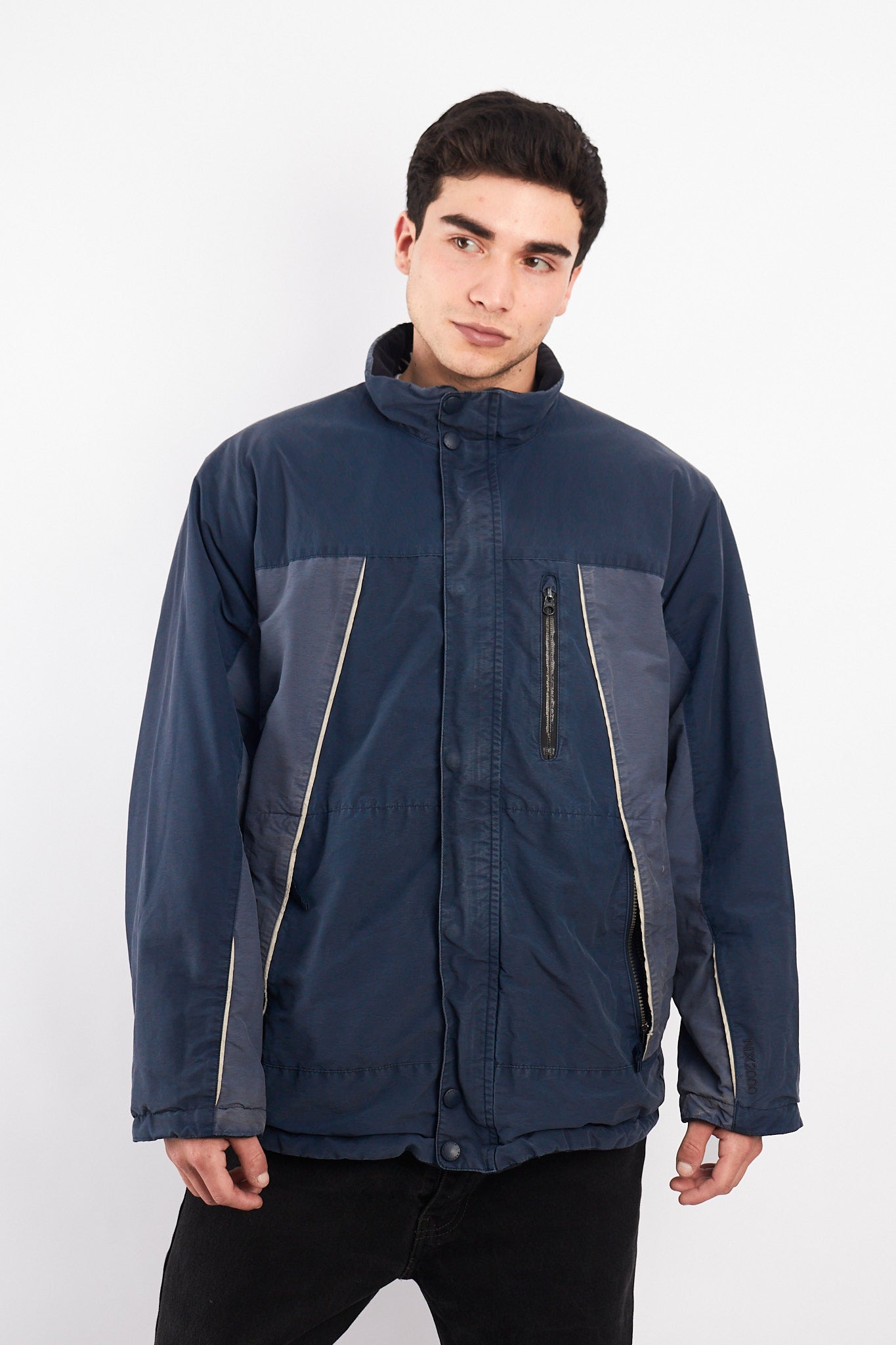 2000 Vintage Nautica Reversible Sherpa/Windbreaker Jacket (L/XL)