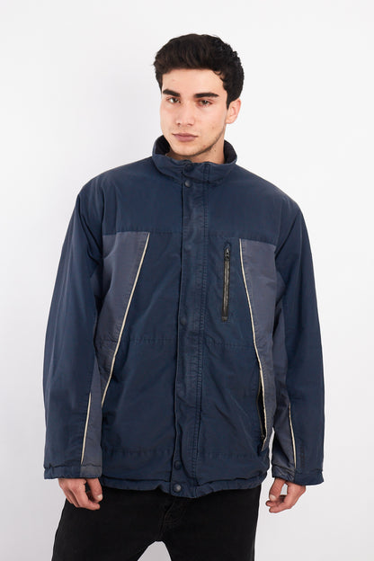 2000 Vintage Nautica Reversible Sherpa/Windbreaker Jacket (L/XL)