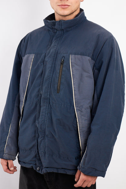 2000 Vintage Nautica Reversible Sherpa/Windbreaker Jacket (L/XL)