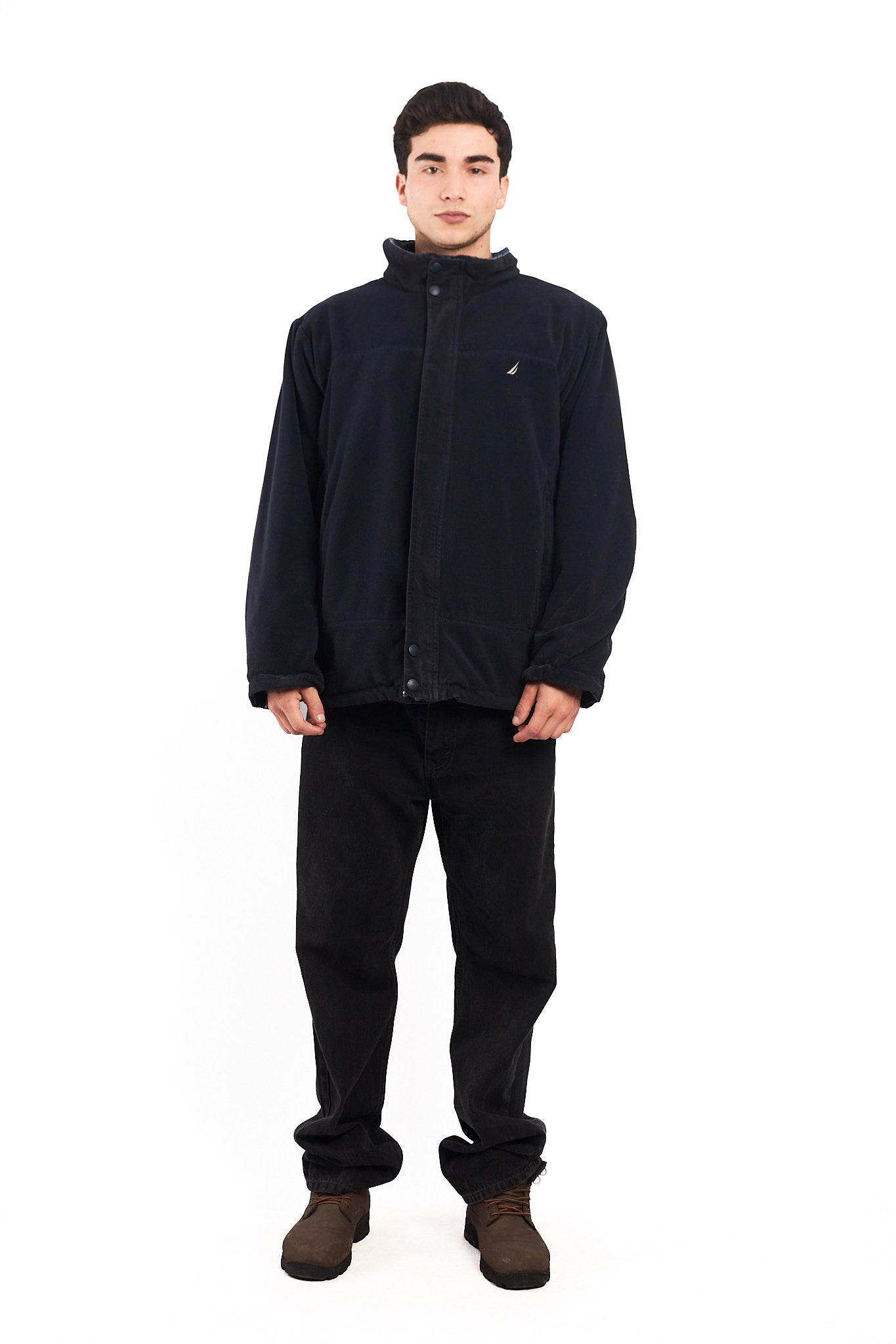 2000 Vintage Nautica Reversible Sherpa/Windbreaker Jacket (L/XL)