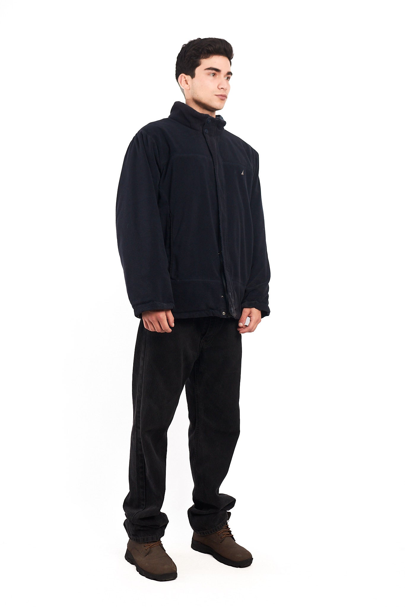 2000 Vintage Nautica Reversible Sherpa/Windbreaker Jacket (L/XL)