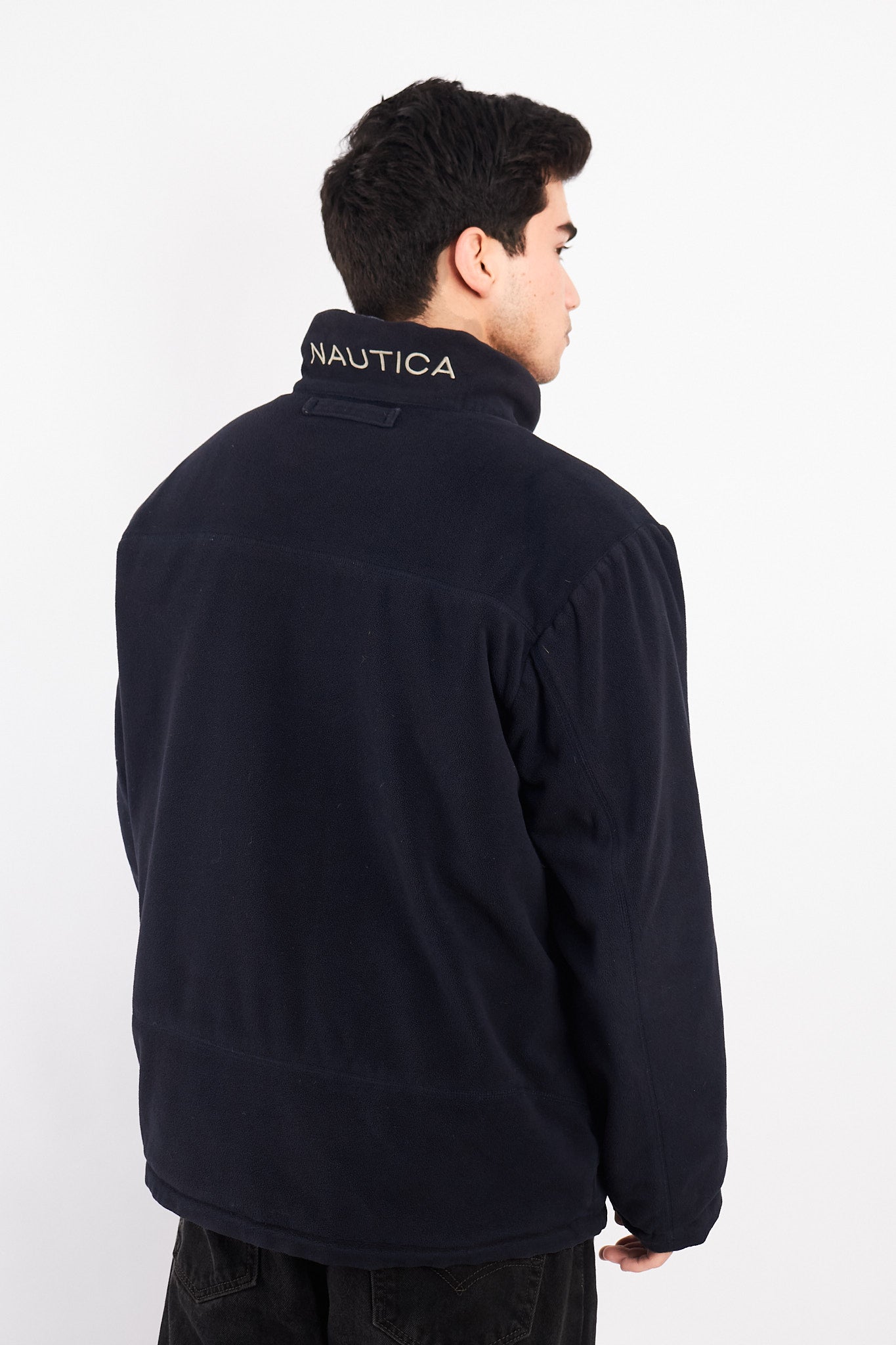 2000 Vintage Nautica Reversible Sherpa/Windbreaker Jacket (L/XL)